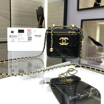 シャネル CHANEL JS-CH2292BK　2021年最新入荷 スモール ヴァニティー ケース トップハンドルバッグ 斜め掛け ショルダーバッグ 化粧かばん レディースかばん