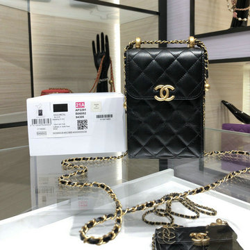 商品名称：シャネル CHANEL JS-CH2291BK　2021年最新入荷 フラップクラッチ スマートフォンケース 携帯ケース 斜め掛け ショルダーバッグ クロスボディバッグ レディースかばん カーフスキン