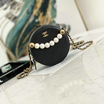 商品名称：シャネル CHANEL JS-CH8355BK　2021年最新入荷 ラウンドバッグ チェーンクポーチ 斜め掛け ショルダーバッグ クロスボディバッグ レディースかばん ラムスキン