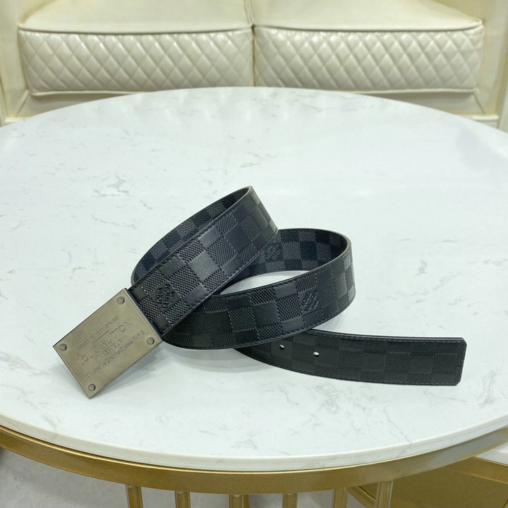 ルイヴィトン LOUISVUITTON 057-M0269TFH　2021年最新入荷 サンチュール ダミエ プレート 40MM リバーシブル ベルト メンズ用 カーフレザー