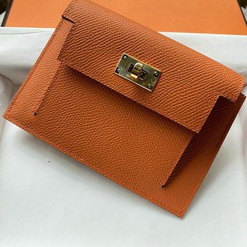 商品名称：エルメス HERMES 063-HES20006JCS 2021年最新入荷 ケリー ポケット コンパクト 二つ折り短財布 ウォレット 手持ちかばん 小銭入れ ヴォーエプソン
