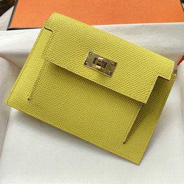 エルメス HERMES 063-HES20006JNY  2021年最新入荷 ケリー ポケット コンパクト 二つ折り短財布 ウォレット 手持ちかばん 小銭入れ ヴォーエプソン