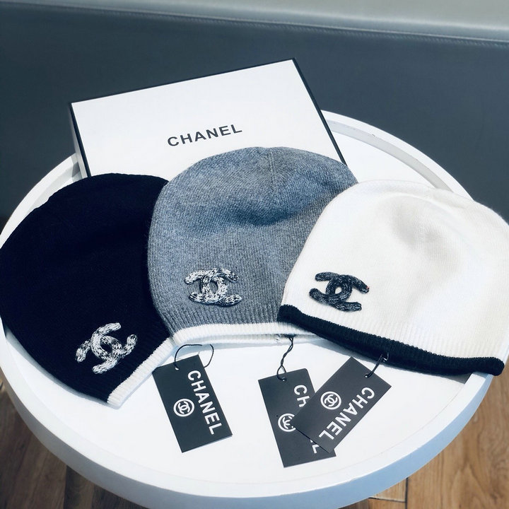 シャネル CHANEL AN-MZCH21044　2021年秋冬最新入荷 ハット カシミヤ ウール 帽子 ファー キャップ 冬 防寒