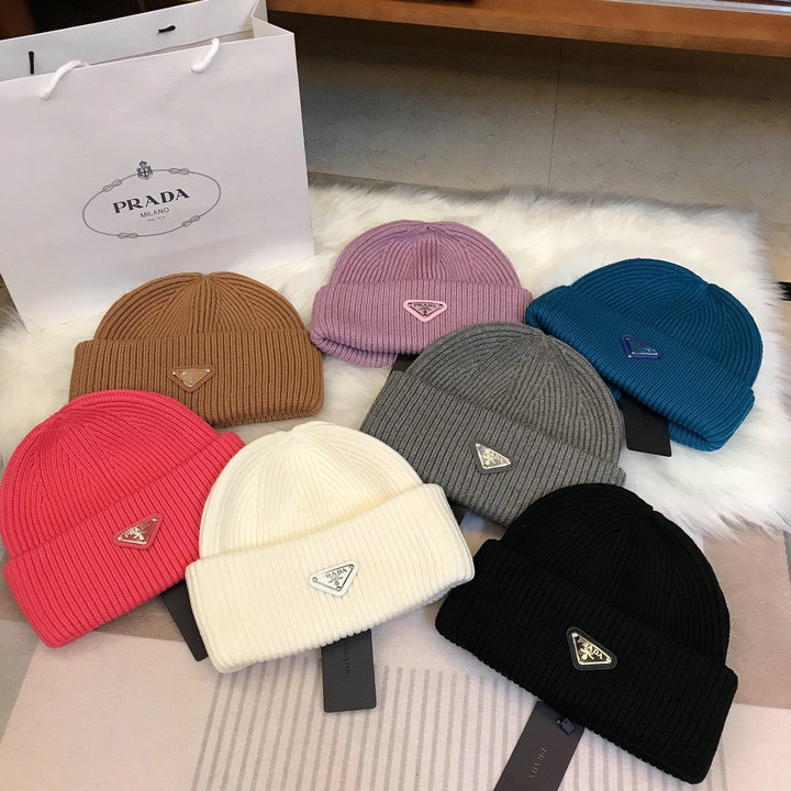プラダ PRADA AN-MZPD21002　2021年最新入荷 ウール ビーニー ハット カシミヤ キャップ 帽子 冬 防寒