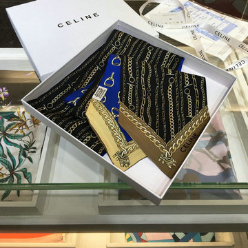 セリーヌ CELINE AN-PDCE21001　2021年最新入荷 ツイリー ミッツァ スカーフ シルク ツイル バンドゥ マフラー ヘアバンド バッグバンド