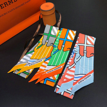 エルメス HERMES AN-PDHE21003　2021年最新入荷 ネックボウ ツイリー ミッツァ スカーフ シルクツイル バンドゥ マフラー ヘアバンド バッグバンド