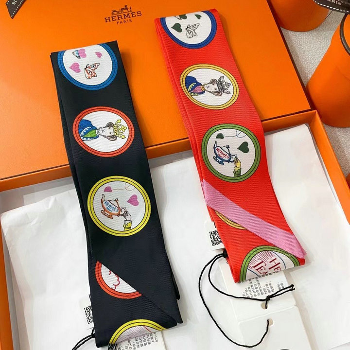 商品名称：エルメス HERMES AN-PDHE21006　2021年最新入荷 ネックボウ ツイリー ミッツァ スカーフ シルクツイル バンドゥ マフラー ヘアバンド バッグバンド
