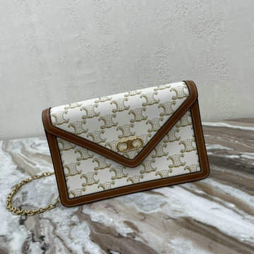 セリーヌ CELINE DDB-CE10H422　2021年最新入荷 マイヨン トリオンフ チェーンウォレット 斜め掛け ショルダーバッグ クロスボディバッグ トリオンフキャンバス ラムスキン