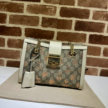 グッチ GUCCI 057-GG498156BBC　2021年最新作 パドロック スモール ショルダーバッグ キャンパス レザー