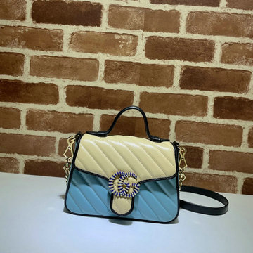 商品名称：グッチ GUCCI 057-GG583571PLB　2021年最新作 GGマーモント ミニ トップハンドルバッグ 2way ショルダーバッグ クロスボディバッグ レディースかばん レザー