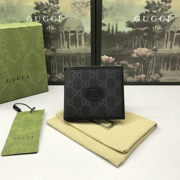商品名称：グッチ GUCCI 057-GG671652K　2021年最新入荷 インターロッキングG付き 二つ折り短財布 ショートウォレット カードケース 札入れ キャンパス レザー