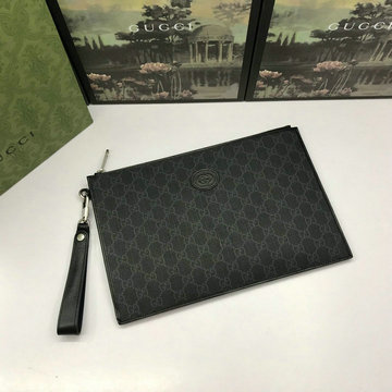 グッチ GUCCI 057-GG672953K　2021年最新入荷 インターロッキングG付き ポーチ ストラップ付き 手持ちかばん クラッチバッグ メンズかばん キャンパス レザー