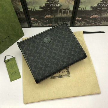 グッチ GUCCI 057-GG672956　2021年最新入荷 インターロッキングG付き ポーチ 手持ちかばん クラッチバッグ メンズかばん キャンパス レザー