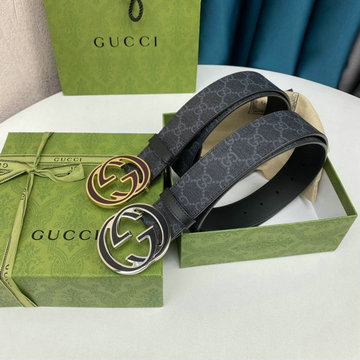 グッチ GUCCI 057-GG411924KG　2021年最新入荷 ベルト カーフレザー ダブルGバックル 幅4cm