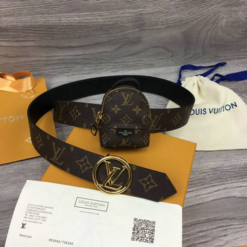 ルイヴィトン LOUISVUITTON 057-M0353W　2021年最新入荷 サンチュール LV パームスプリングス 35MM ベルト ポーチ付き カーフレザー LV サークルのバックル
