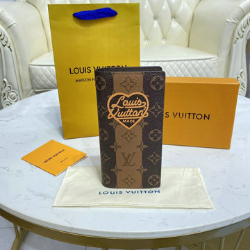商品名称：ルイヴィトン LOUISVUITTON 057-M81008　2021年最新入荷 ポルトフォイユ ブラザ 二つ折り長財布 ロングウォレット 札入れ カードポケット モノグラム ストライプ キャンバス