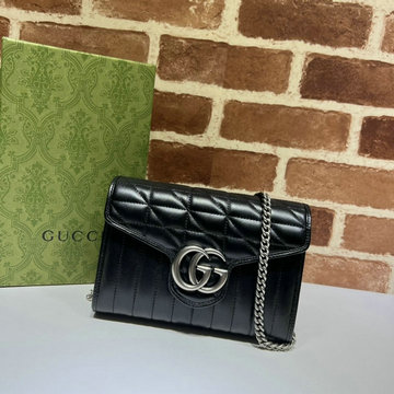 グッチ GUCCI 057-GG474575LBK　2021年最新作 GGマーモント チェーンウォレット クロスボディ 斜め掛け ショルダーバッグ レディースかばん レザー