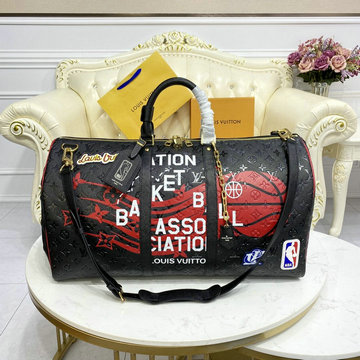 ルイヴィトン LOUISVUITTON 057-M58516　2021年最新入荷 LVXNBA キーポル バンドリエール 50 トラベルバッグ ダッフルバッグ 旅行かばん ボストンバッグ