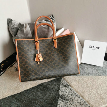 セリーヌ CELINE 025-CE194342KF　2021年最新入荷 ホリゾンタル カバ トートバッグ ハンドバッグ トップハンドルバッグ トリオンフキャンバス