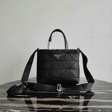 プラダ PRADA 025-PD1BG380BK　2021年最新入荷 パッチワーク トートバッグ 2way 斜め掛け ショルダーバッグ クロスボディバッグ トライアングルモチーフ