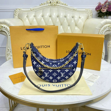 ルイヴィトン LOUISVUITTON 057-M81166　2021年最新入荷 ループ ホーボーバッグ 肩掛け ショルダーバッグ クロスボディバッグ レディースかばん モノグラムデニム