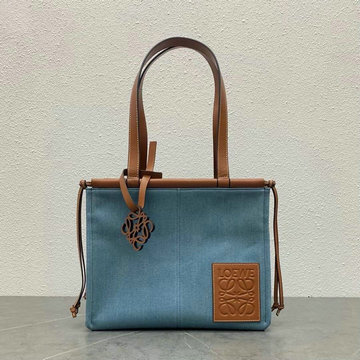 ロエベ LOEWE ZZ-LE6129BLS　2021年最新入荷 クッショントートバッグ ハンドバッグ 肩掛け ショルダーバッグ キャンバス カーフレザー