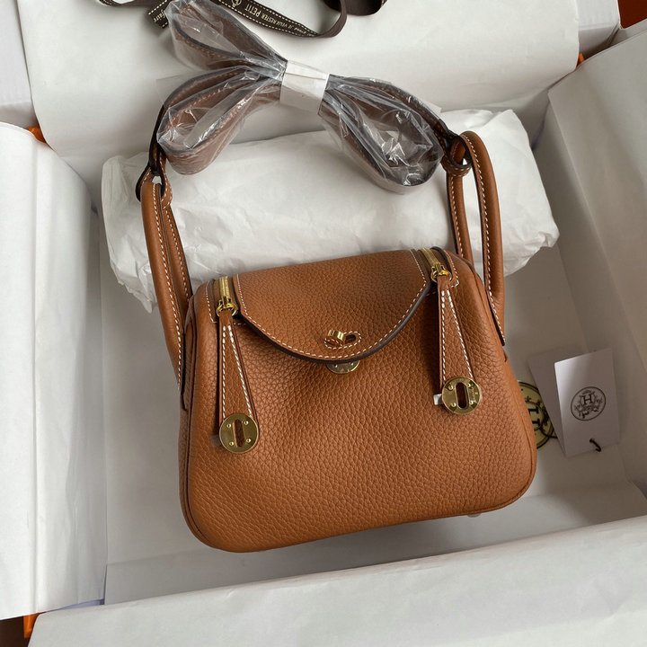 エルメス HERMES 063-HLD19TCJJZ 2021年最新入荷 ミニ リンディ 斜め掛け ショルダーバッグ クロスボディバッグ スクエアバッグ TCレザー