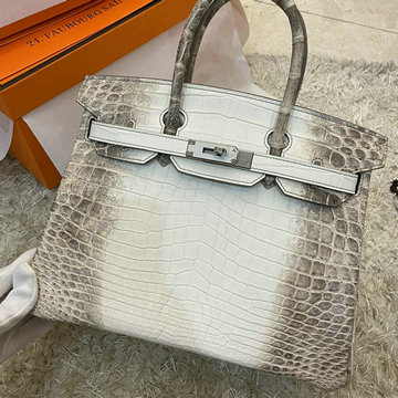 エルメス HERMES 063-HBK30ENYXM　2021年最新入荷 ヒマラヤ バーキンバッグ トップハンドルバッグ トートバッグ ハンドバッグ レディースかばん クロコ革