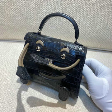 商品名称：エルメス HERMES 063-HKDO22EMPBK　2021最新入荷 ケリードール トップハンドルバッグ トートバッグ ハンドバッグ 手持ちかばん クロコ革