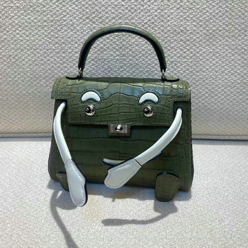 エルメス HERMES 063-HKDO22EMPGB　2021最新入荷 ケリードール トップハンドルバッグ トートバッグ ハンドバッグ 手持ちかばん クロコ革