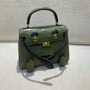エルメス HERMES 063-HKDO22EMPGK　2021最新入荷 ケリードール トップハンドルバッグ トートバッグ ハンドバッグ 手持ちかばん クロコ革