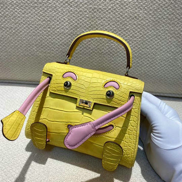 エルメス HERMES 063-HKDO22EMPYZ　2021最新入荷 ケリードール トップハンドルバッグ トートバッグ ハンドバッグ 手持ちかばん クロコ革