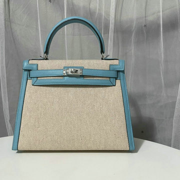 エルメス HERMES 063-HKL25BSYBL　2021年最新入荷 ケリー トップハンドルバッグ トートバッグ ハンドバッグ レディースかばん キャンパス SWIFT