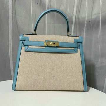 エルメス HERMES 063-HKL28BSJBL　2021年最新入荷 ケリー トップハンドルバッグ トートバッグ ハンドバッグ レディースかばん キャンパス SWIFT