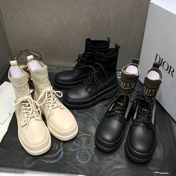 クリスチャンディオール CHRISTIAN DIOR 26-CDJ21034　2021年秋冬最新入荷 ソックスブーツ レディースシューズ マーティンブーツ フラットシューズ カーフレザー