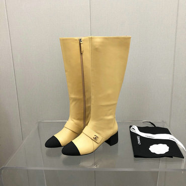シャネル CHANEL 26-CHJ21040C　2021年秋冬最新入荷 ロングブーツ ローヒールシューズ ファスナー開閉式 レディースシューズ カーフレザー