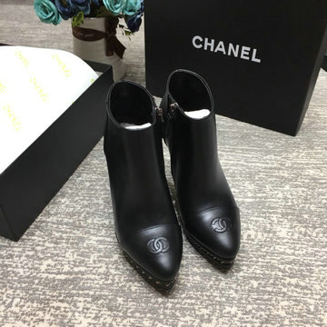 シャネル CHANEL 26-CHJ21042　2021年秋冬最新入荷 アングルブーツ ハイヒールシューズ ファスナー開閉式 レディースシューズ カーフレザー