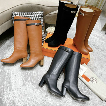 商品名称：エルメス HERMES 26-HEJ21020P　2021年秋冬最新入荷 ロングブーツ ローヒールシューズ スクエアヒール レディースシューズ カーフレザー