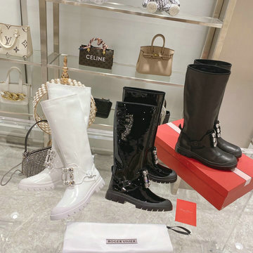 ロジェヴィヴィエ ROGER VIVIER 26-RVJ21001P　2021年秋冬最新入荷 ロングブーツ フラットシューズ 厚底 レディースシューズ 靴 カーフレザー