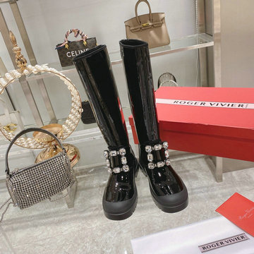 ロジェヴィヴィエ ROGER VIVIER 26-RVJ21001Q　2021年秋冬最新入荷 ロングブーツ フラットシューズ 厚底 レディースシューズ 靴 カーフレザー