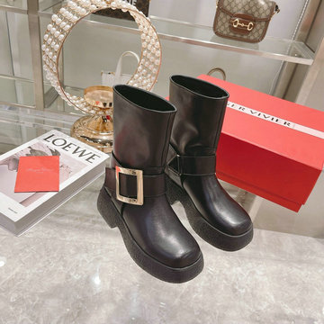 ロジェヴィヴィエ ROGER VIVIER 26-RVJ21002GW　2021年秋冬最新入荷 ショートブーツ フラットシューズ 厚底 レディースシューズ 靴 カーフレザー