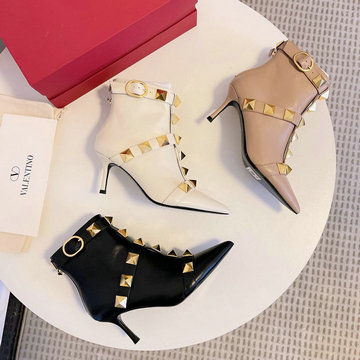 ヴァレンティノ Valentino 26-VTJ21023　2021年秋冬最新入荷 ショートブーツ ハイヒールシューズ ピンヒール トンガリとう レディースシューズ 靴 カーフレザー