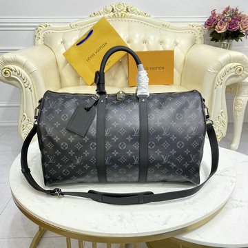 ルイヴィトンLOUISVUITTON 057-M40569 2018年最新作 モノグラム エクリプス キーポル バンドリエール 45 ボストンバッグ トラベル 旅行 黒