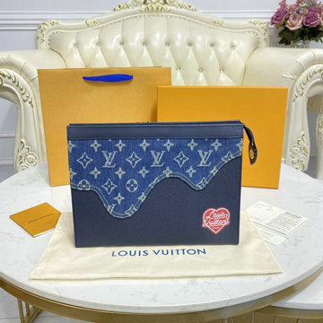 ルイヴィトン LOUISVUITTON 057-M45961　2021年最新入荷 ポシェット ヴォワヤージュ MM クラッチバッグ トラベルポーチ 手持ちかばん モノグラム デニム