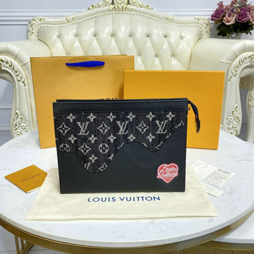 ルイヴィトン LOUISVUITTON 057-M45961K　2021年最新入荷 ポシェット ヴォワヤージュ MM クラッチバッグ トラベルポーチ 手持ちかばん モノグラム デニム