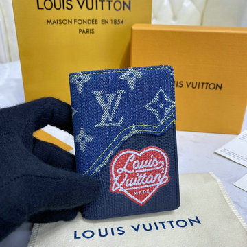 ルイヴィトン LOUISVUITTON 057-M81015L　2021年最新入荷 オーガナイザー ドゥ ポッシュ パスポートケース カードケース モノグラム デニム トリヨンレザー