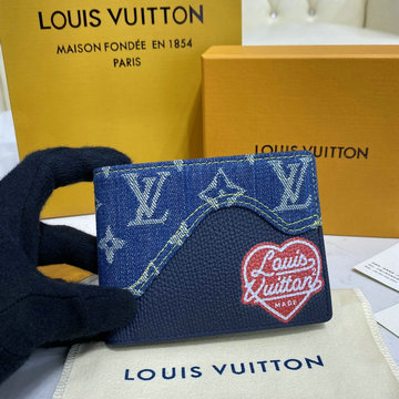 ルイヴィトン LOUISVUITTON 057-M81020L　2021年最新入荷 ポルトフォイユ スレンダー 二つ折り短財布 ショートウォレット 札入れ カードポケット モノグラムデニム