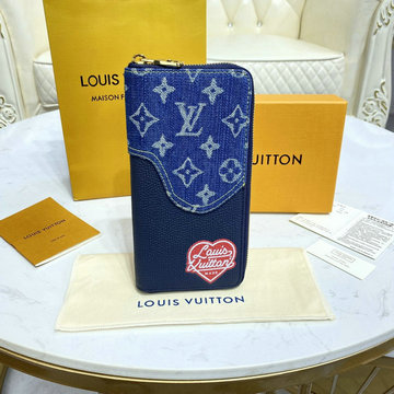 商品名称：ルイヴィトン LOUISVUITTON 057-M81107　2021年最新入荷 ジッピーウォレット ヴェルティカル ファスナー長財布 ロングウォレット オーガナイザー モノグラムデニム