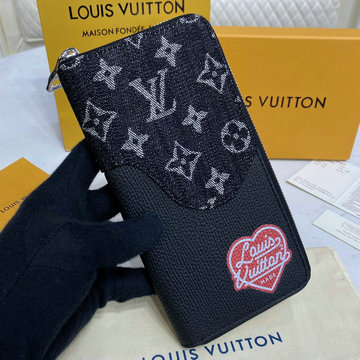 ルイヴィトン LOUISVUITTON 057-M81107K　2021年最新入荷 ジッピーウォレット ヴェルティカル ファスナー長財布 ロングウォレット オーガナイザー モノグラムデニム