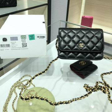 シャネル CHANEL JS-CH1649YJK　2020年最新入荷 ミニ チェーン ウォレット 斜め掛け ショルダーバッグ クロスボディ レディースかばん ラムスキン